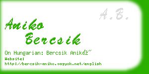 aniko bercsik business card